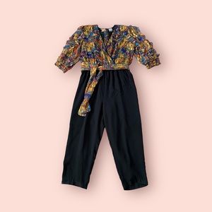 Floral Black Jumpsuit